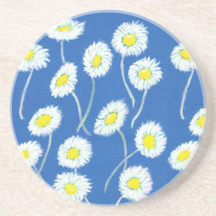 Dessous De Verre En Grès Petite marguerite blanche Dessous de verre de grès