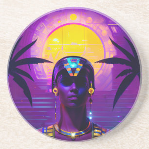 Dessous De Verre En Grès Pharaon Synthwave