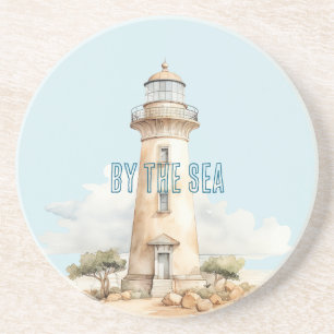 Dessous De Verre En Grès Phare au bord de la mer