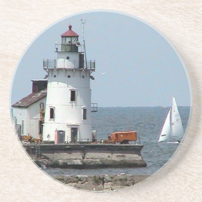 Dessous De Verre En Grès Phare de Cleveland (été) (Devant)