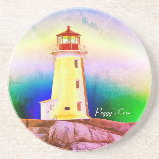 Dessous De Verre En Grès Phare de Peggy's Cove halifax Nouvelle-Écosse Cana (Devant)