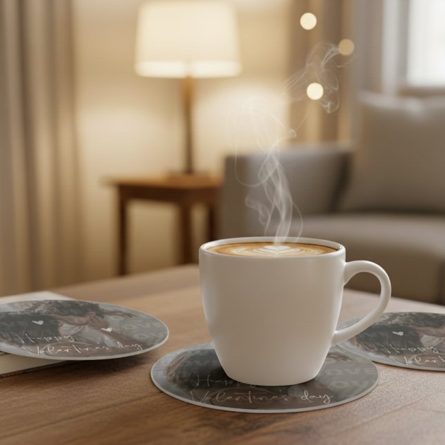 Dessous De Verre En Grès Photo Couple romantique de la Saint-Valentin (Créateur téléchargé)