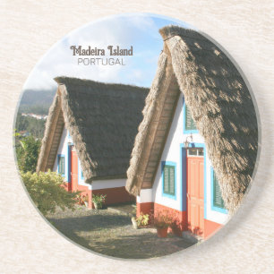 Dessous De Verre En Grès Photo de l'île de Madère avec Maisons Typiques, Po