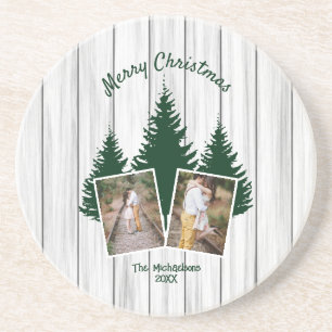 Dessous De Verre En Grès Photo de Noël rustique en bois