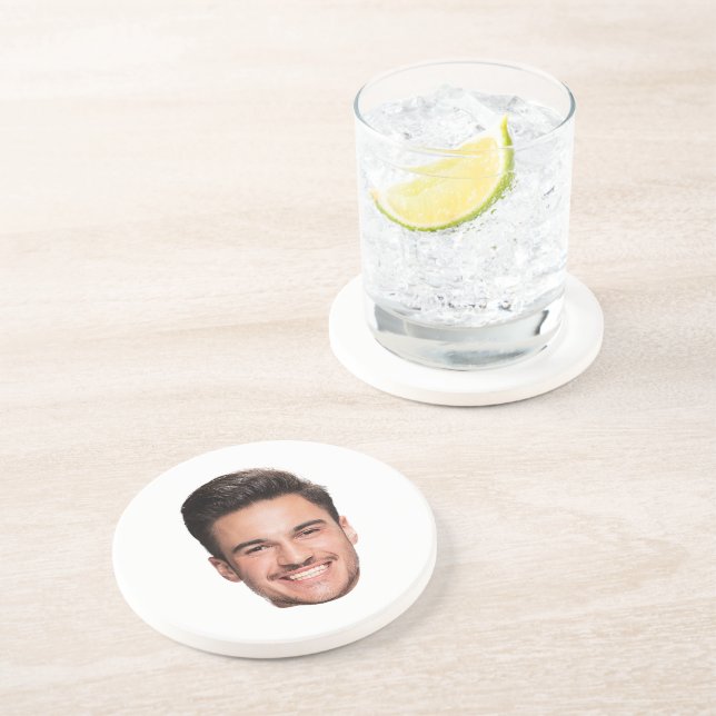 Dessous De Verre En Grès Photo de visage personnalisée (Côté)