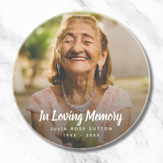 Dessous De Verre En Grès Photo personnalisée Hommage commémoratif funéraire (Photo Memorial Coaster)