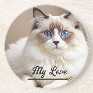 Dessous De Verre En Grès Photo pour animaux de compagnie ''My Love'' Person