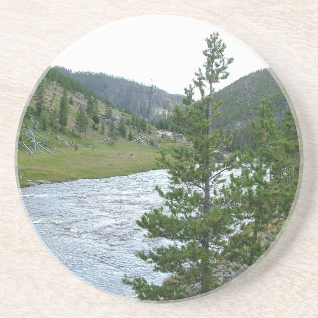 Dessous De Verre En Grès Photographie du parc national de Yellowstone. (Devant)