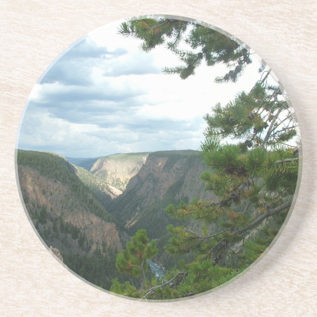 Dessous De Verre En Grès Photographie du parc national de Yellowstone. (Devant)