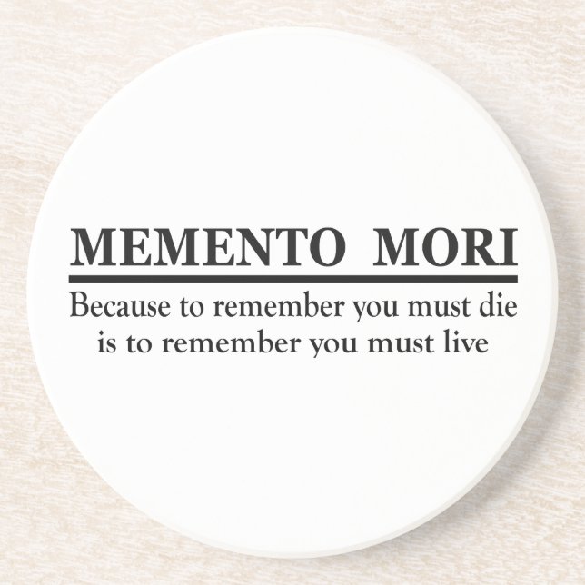 Dessous De Verre En Grès Phrase latine - Memento Mori (Devant)