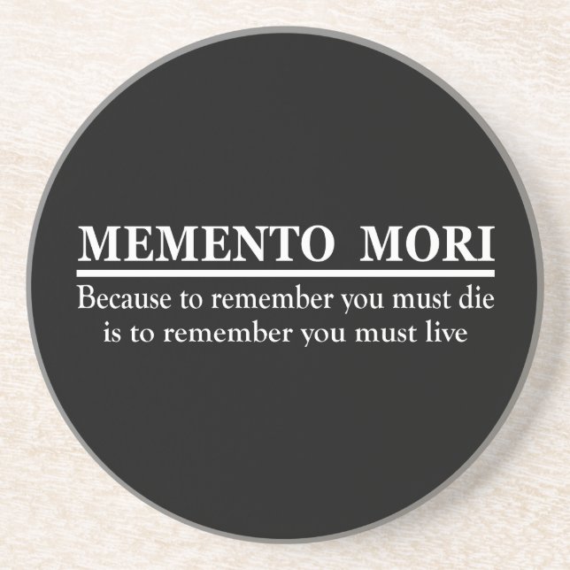 Dessous De Verre En Grès Phrase latine - Memento Mori (Devant)