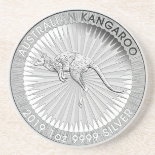 DESSOUS DE VERRE EN GRÈS PIÈCE DE MONNAIE DE KANGOUROU D'AUSTRALAIN