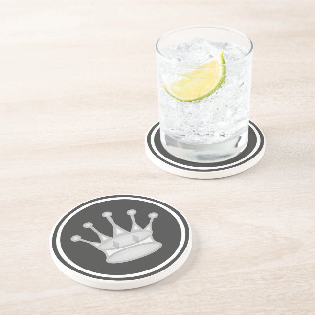 Dessous De Verre En Grès Pièce d'échecs blanche de la Reine (Côté)