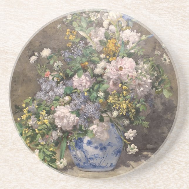 Dessous De Verre En Grès Pierre-Auguste Renoir Bouquet printanier  (Devant)