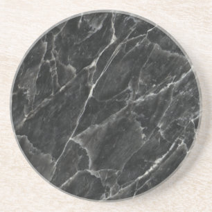 Dessous De Verre En Grès Pierre décorative de rose de noir - veines et