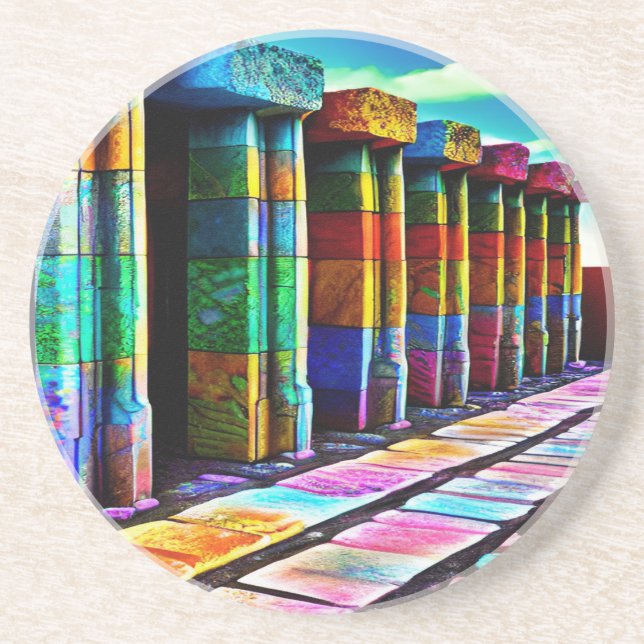 Dessous De Verre En Grès Pierres psychédéliques (Devant)