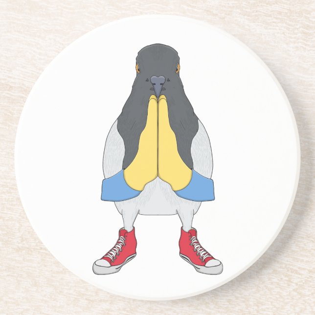 Dessous De Verre En Grès Pigeon avec chaussures (Devant)