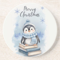 Pingouin de Noël aquarelle