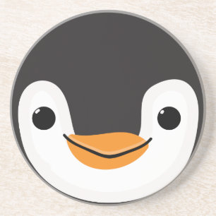 Dessous De Verre En Grès Pingouin mignon avec Écharpe et signe