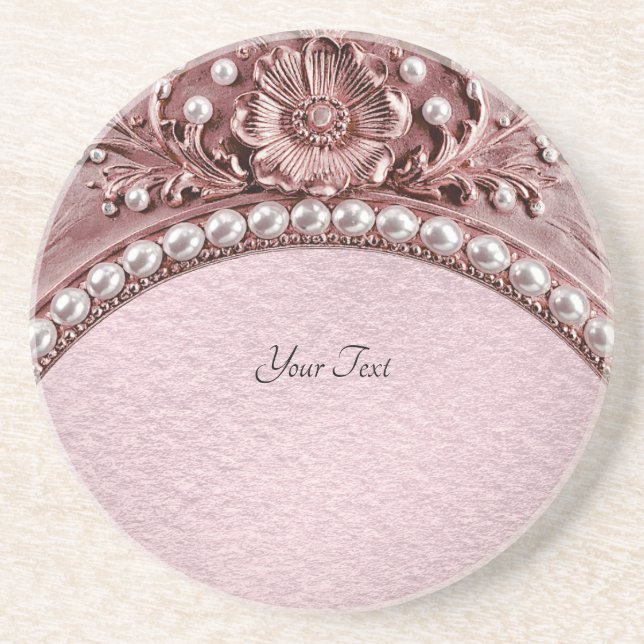 Dessous De Verre En Grès Pink Flower Sandstone Coaster (Devant)