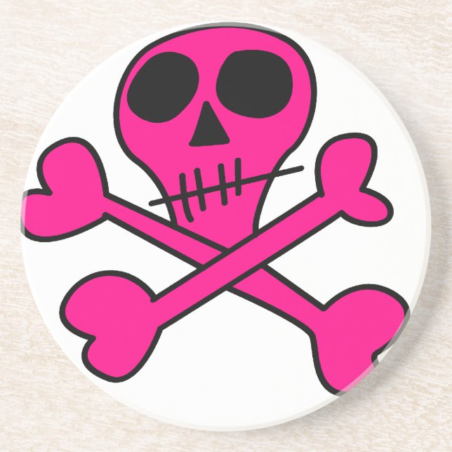 Dessous De Verre En Grès pink skull (Devant)