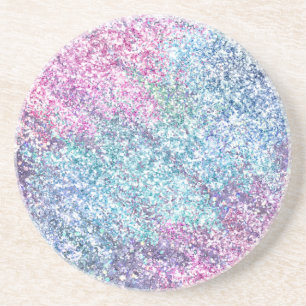 Dessous De Verre En Grès Pink violet Aqua Unicorn Parties scintillant étinc