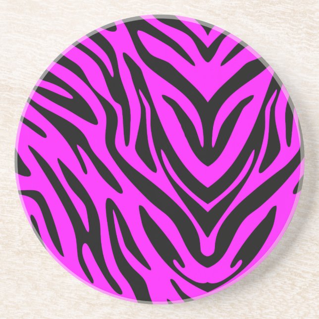 Dessous De Verre En Grès Pink Zebra (Devant)