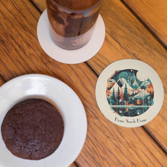 Dessous De Verre En Grès Pins nordiques & Pics, coutume (Créateur téléchargé)