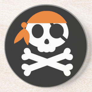 Dessous De Verre En Grès Pirate Skeleton Sketch Bandanna