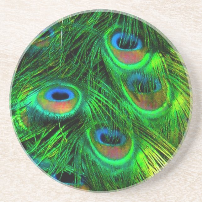 Dessous De Verre En Grès Pix-Dezines Psychedelic Peacock (Devant)