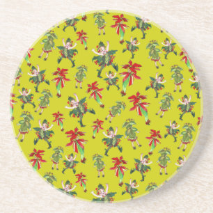 Dessous De Verre En Grès Pixies vintages de Noël