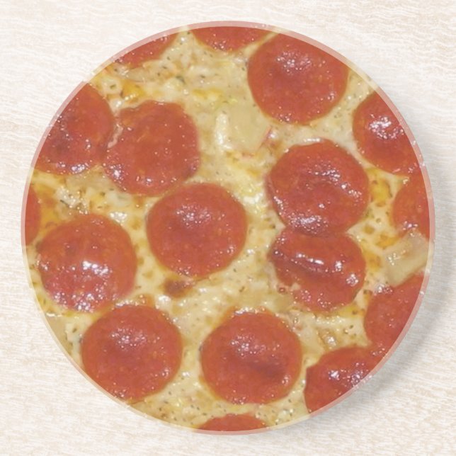 Dessous De Verre En Grès pizza au gros pepperoni (Devant)