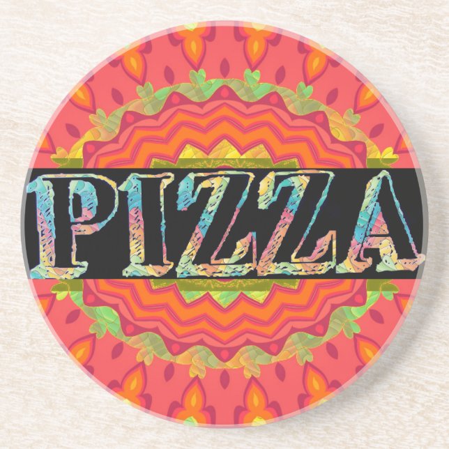 Dessous De Verre En Grès Pizza Beverage Coaster (Devant)