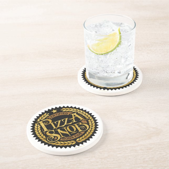 Dessous De Verre En Grès Pizza Snob - amusant amateur de pizza (Côté)