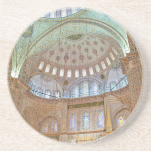 Dessous De Verre En Grès Plafond intérieur en dôme coloré de la Mosquée Ble
