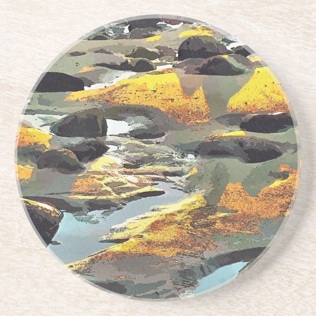 DESSOUS DE VERRE EN GRÈS PLAGE (Devant)