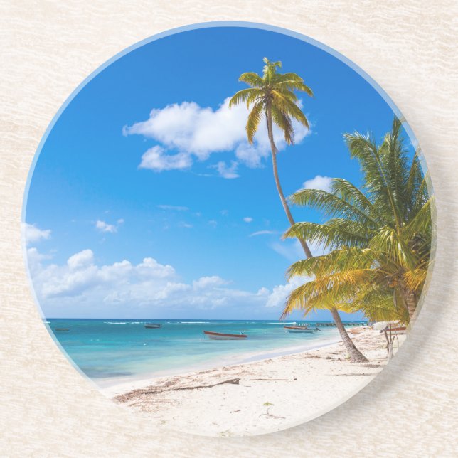 Dessous De Verre En Grès Plage à Saona République dominicaine (Devant)
