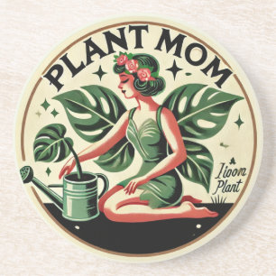 Dessous De Verre En Grès Plante Maman Fairy Monstera Plantes