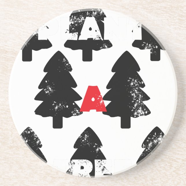 Dessous De Verre En Grès Plantez un motif d'arbre (Devant)