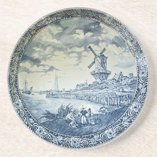 Dessous De Verre En Grès Plaque hollandaise Blue Delft (Devant)
