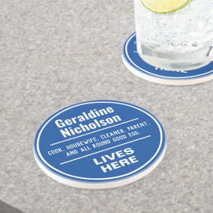 Dessous De Verre En Grès Plaque murale de style commémoratif amusant