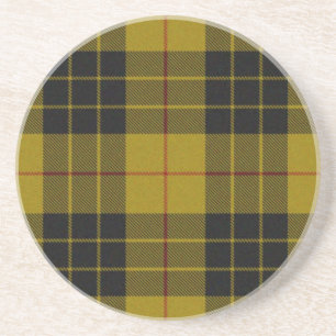 Dessous De Verre En Grès Plaque noire jaune tartan MacLeod