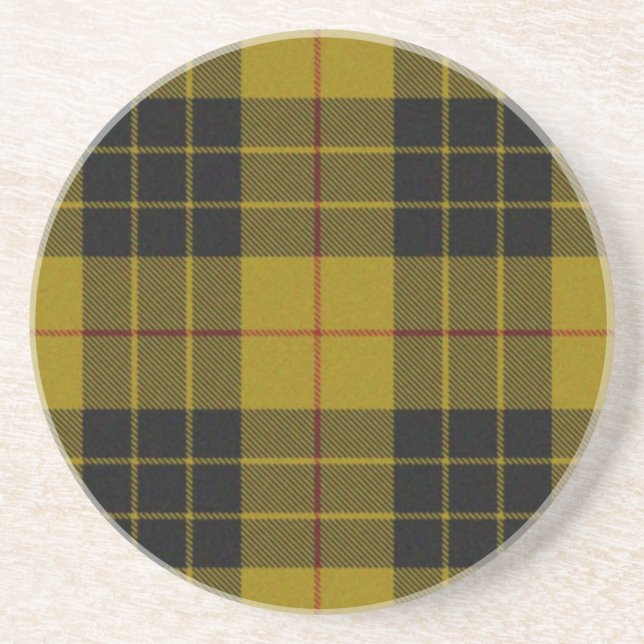 Dessous De Verre En Grès Plaque noire jaune tartan MacLeod (Devant)