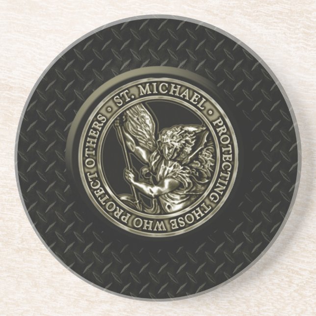 Dessous De Verre En Grès Plat et St Mike de diamant (Devant)