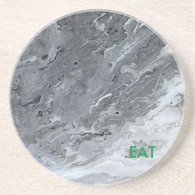 Dessous De Verre En Grès Plat gris de marbre de .EAT (Devant)