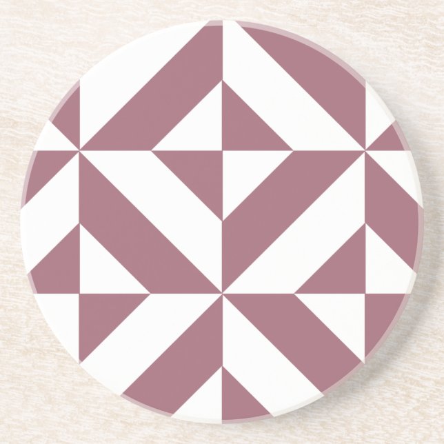 Dessous De Verre En Grès Plum Geometric Deco Cube Pattern (Devant)