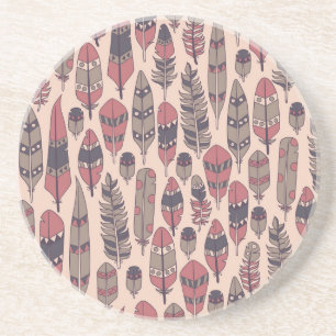 Dessous De Verre En Grès Plumes Abstraites : arrière - plan vintage coloré.