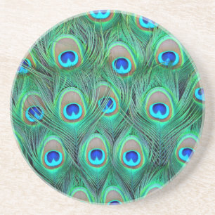 Dessous De Verre En Grès Plumes de paon