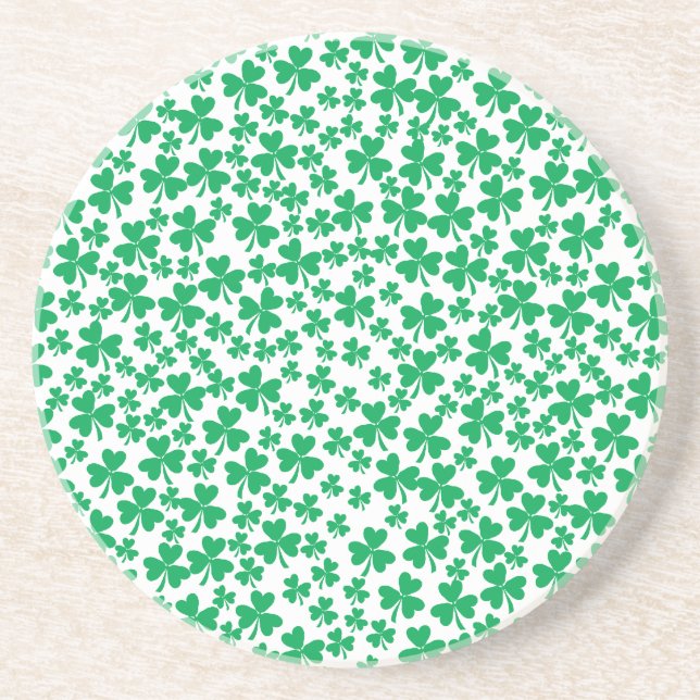 Dessous De Verre En Grès Plusieurs Shamrocks (Devant)