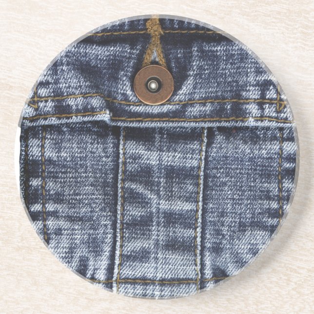 Dessous De Verre En Grès Poche de jeans de denim (Devant)